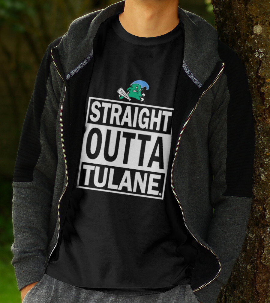 Tulane Green Wave Straight Outta Tulane Logo Sports Team Merchandise T-Shirt