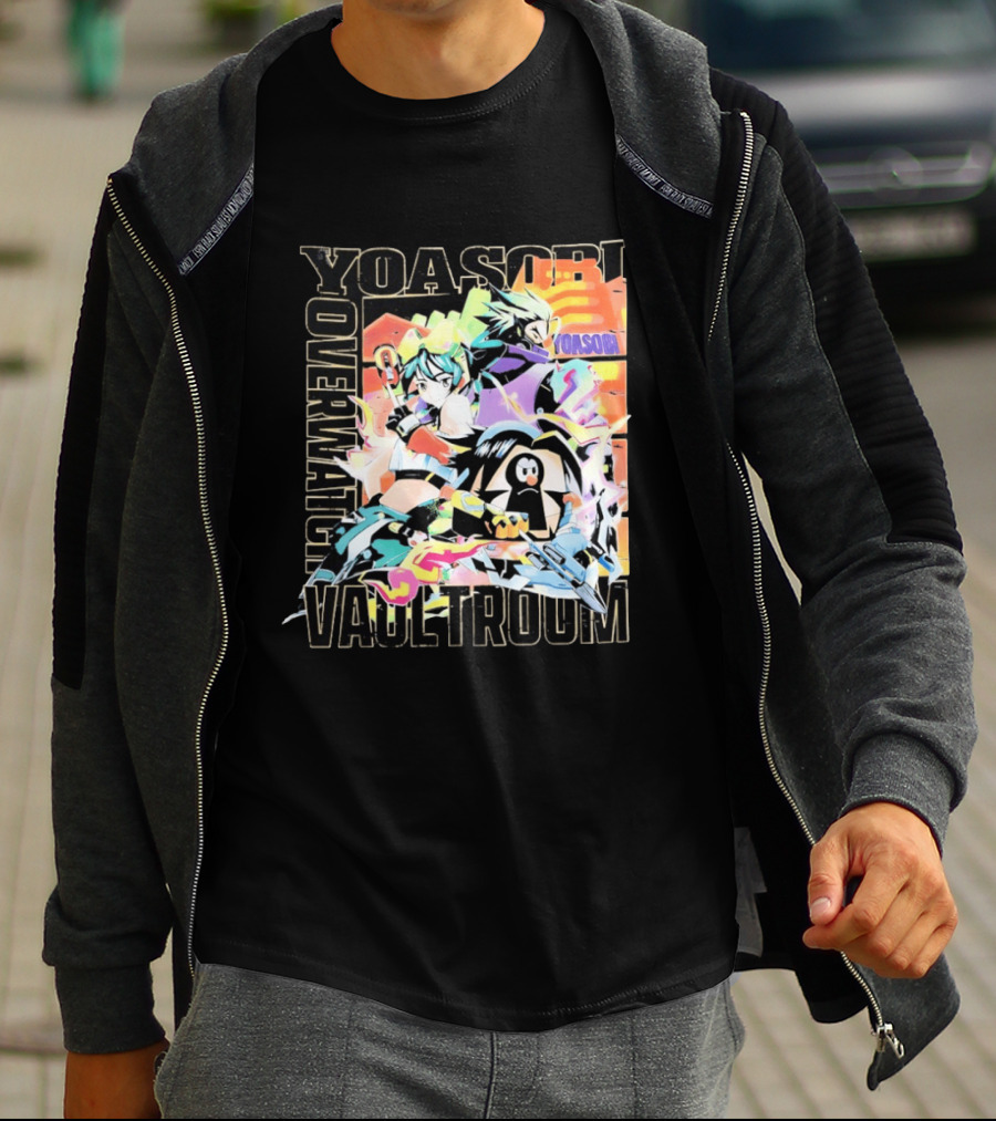 Yoasobi Over Vaultroom Kiriko Genji Pachimari Anime T-Shirt