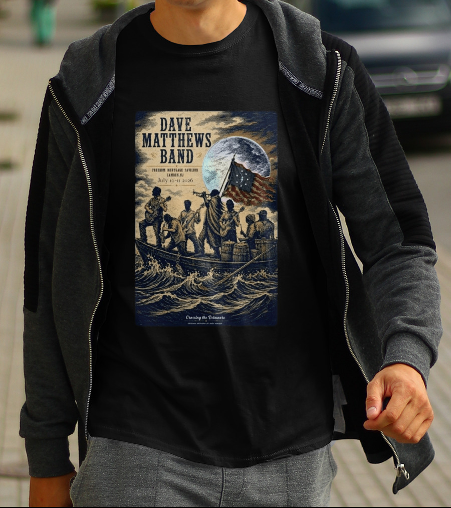 Dave Matthews Band Freedom Mortgage Pavilion July 10 11 2026 Camden NJ Crossing The Delaware T-Shirt