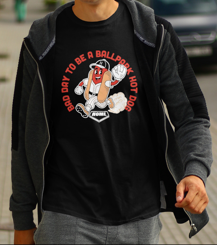 Bad Day To Be A Ballpark Hot Dog Baseball T-Shirt