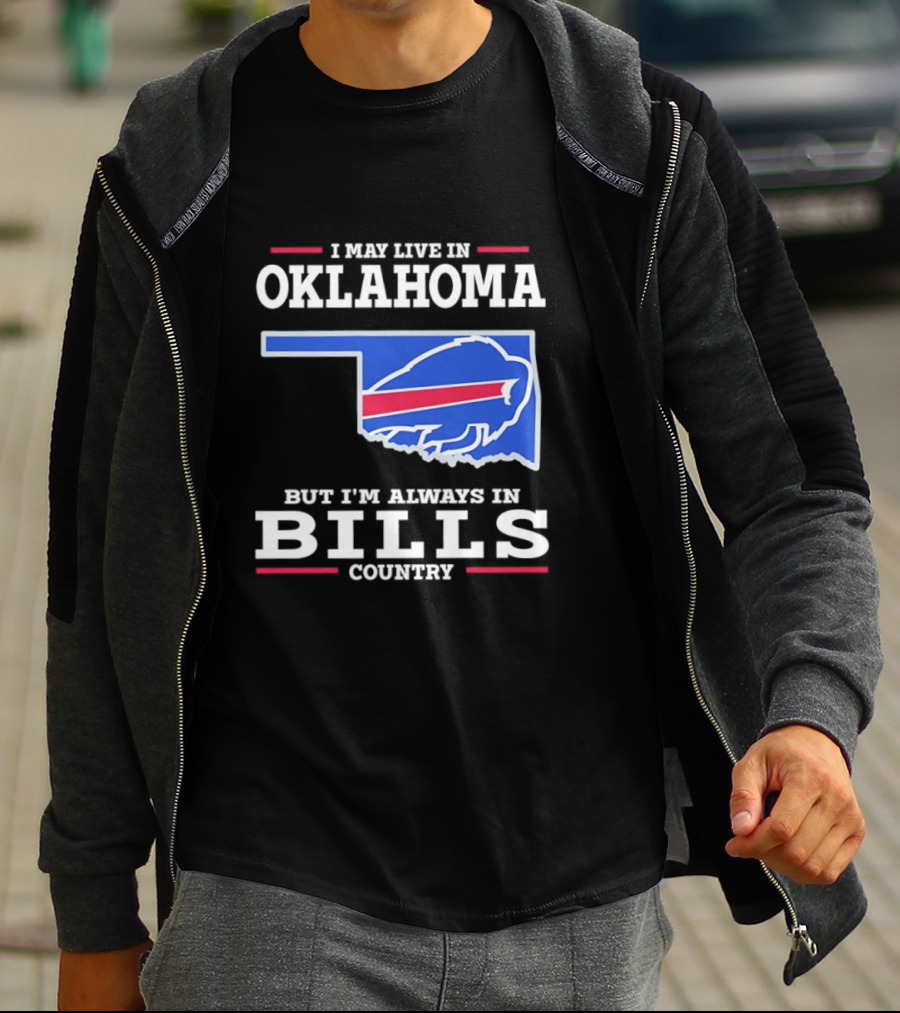 Oklahoma Resident Buffalo Bills Country Map Fan T-Shirt