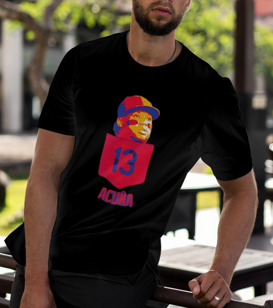 Ronald Acuna Jr 13 Atlanta Braves Baseball Player Pocket T-Shirt