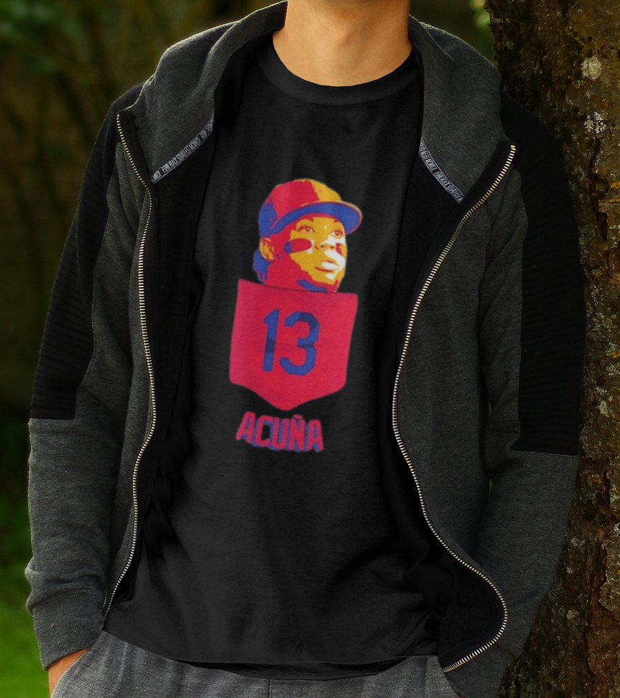 Ronald Acuna Jr 13 Atlanta Braves Baseball Player Pocket T-Shirt
