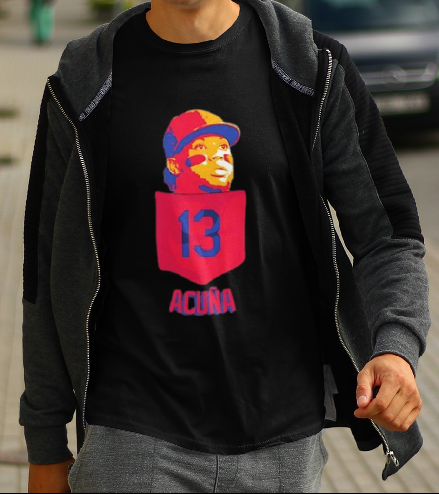 Ronald Acuna Jr 13 Atlanta Braves Baseball Player Pocket T-Shirt
