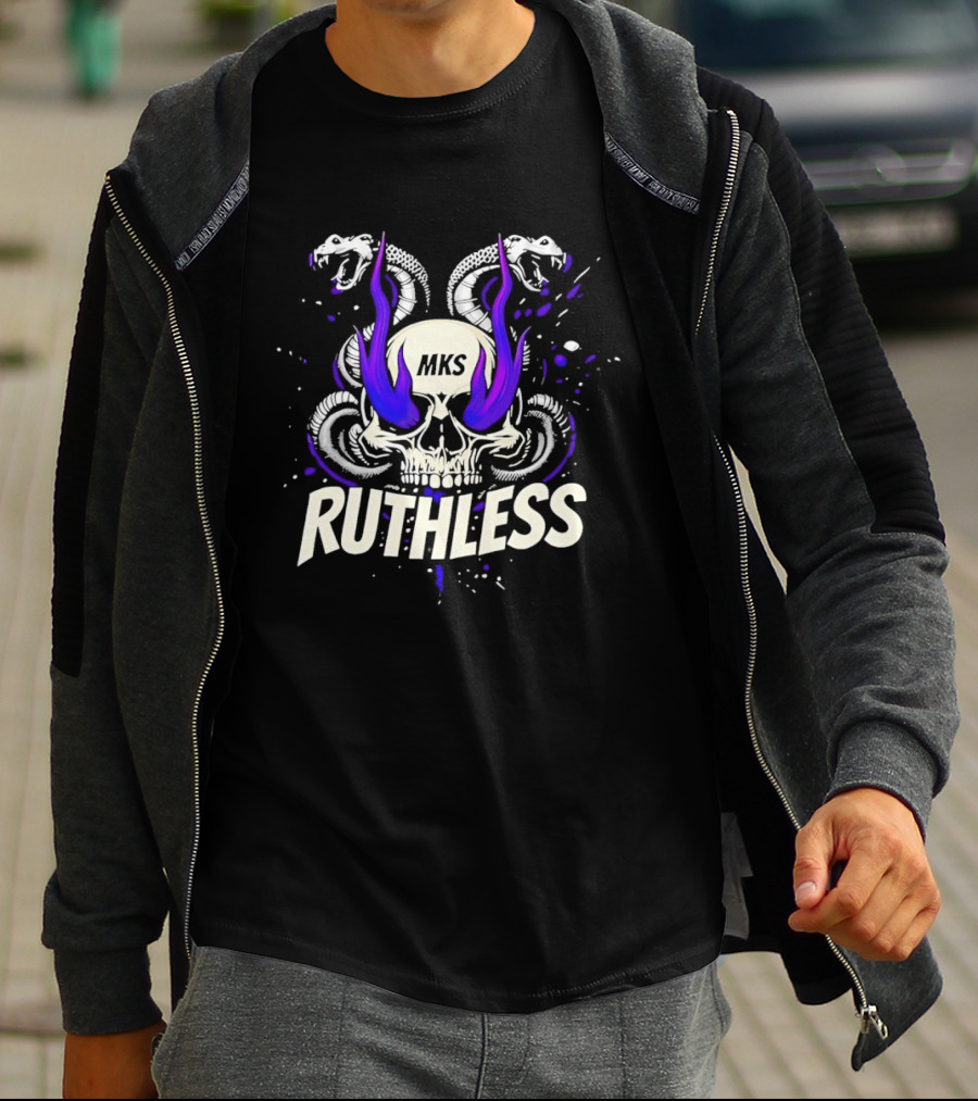 Ruthless Skull Snakes Gothic HKS Purple Flame T-Shirt