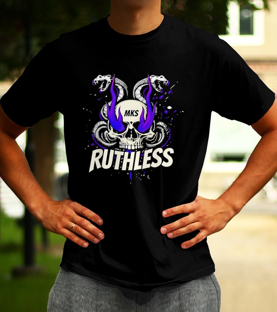 Ruthless Skull Snakes Gothic HKS Purple Flame T-Shirt