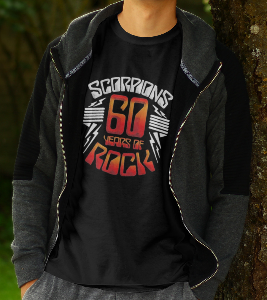 Scorpions 60 Years Of Rock Scorpions Rock Zone Membership Anniversary Celebration Lightning T-Shirt