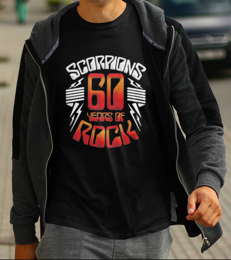Scorpions 60 Years Of Rock Scorpions Rock Zone Membership Anniversary Celebration Lightning T-Shirt