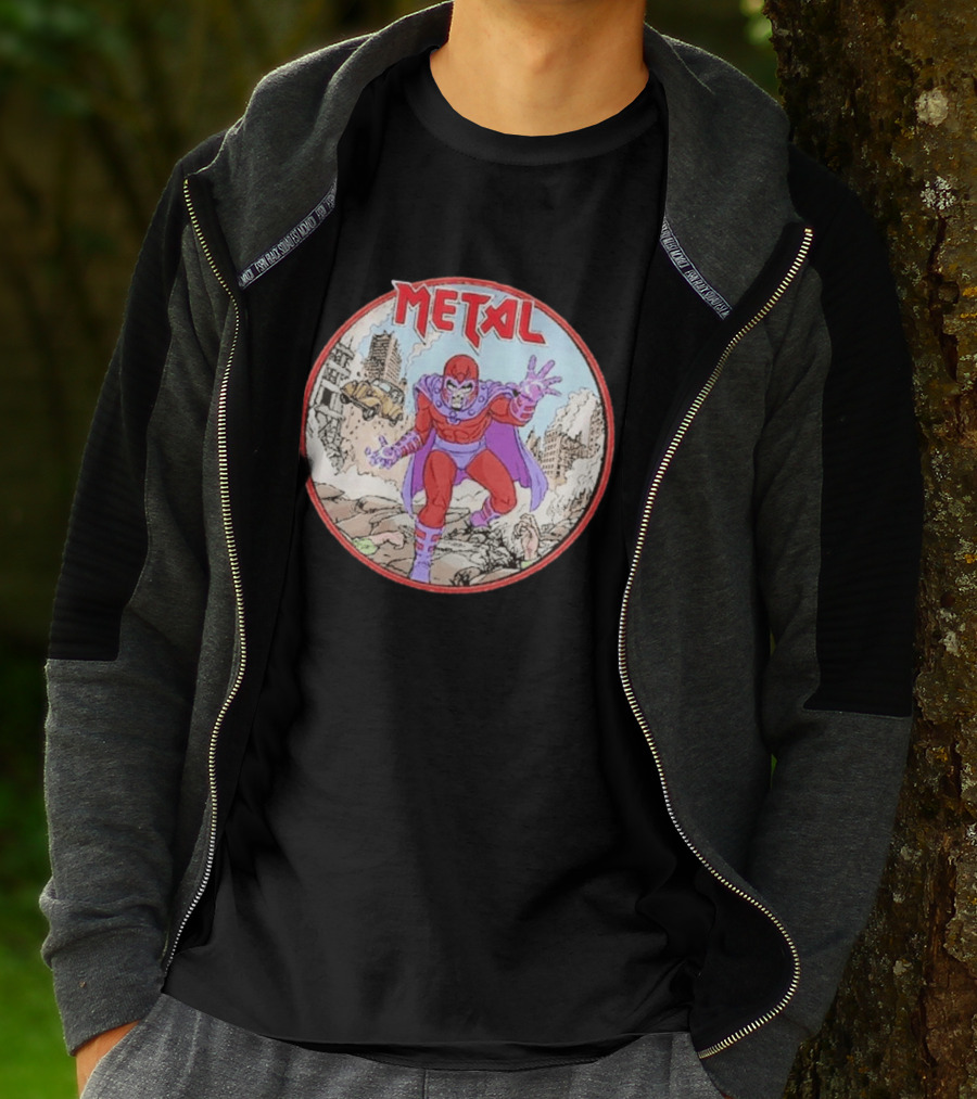 Metal Magneto Villain Heavy Metal Aesthetic Comic Book T-Shirt