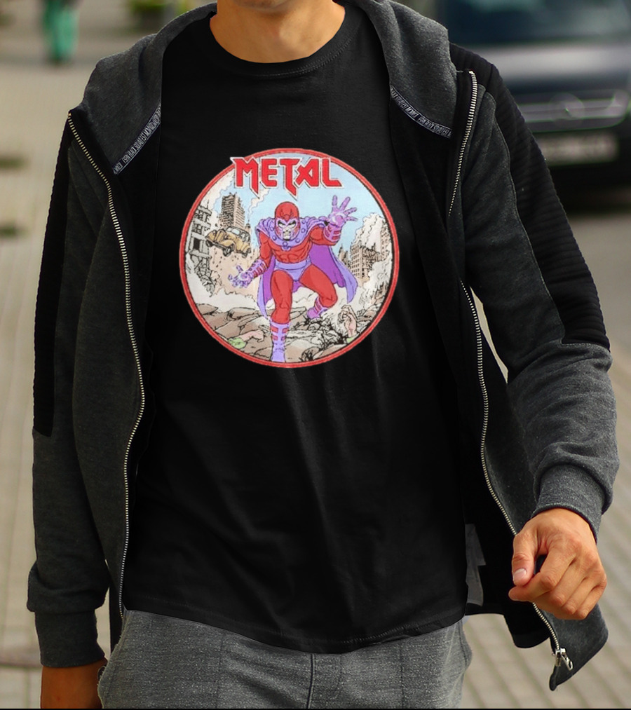 Metal Magneto Villain Heavy Metal Aesthetic Comic Book T-Shirt