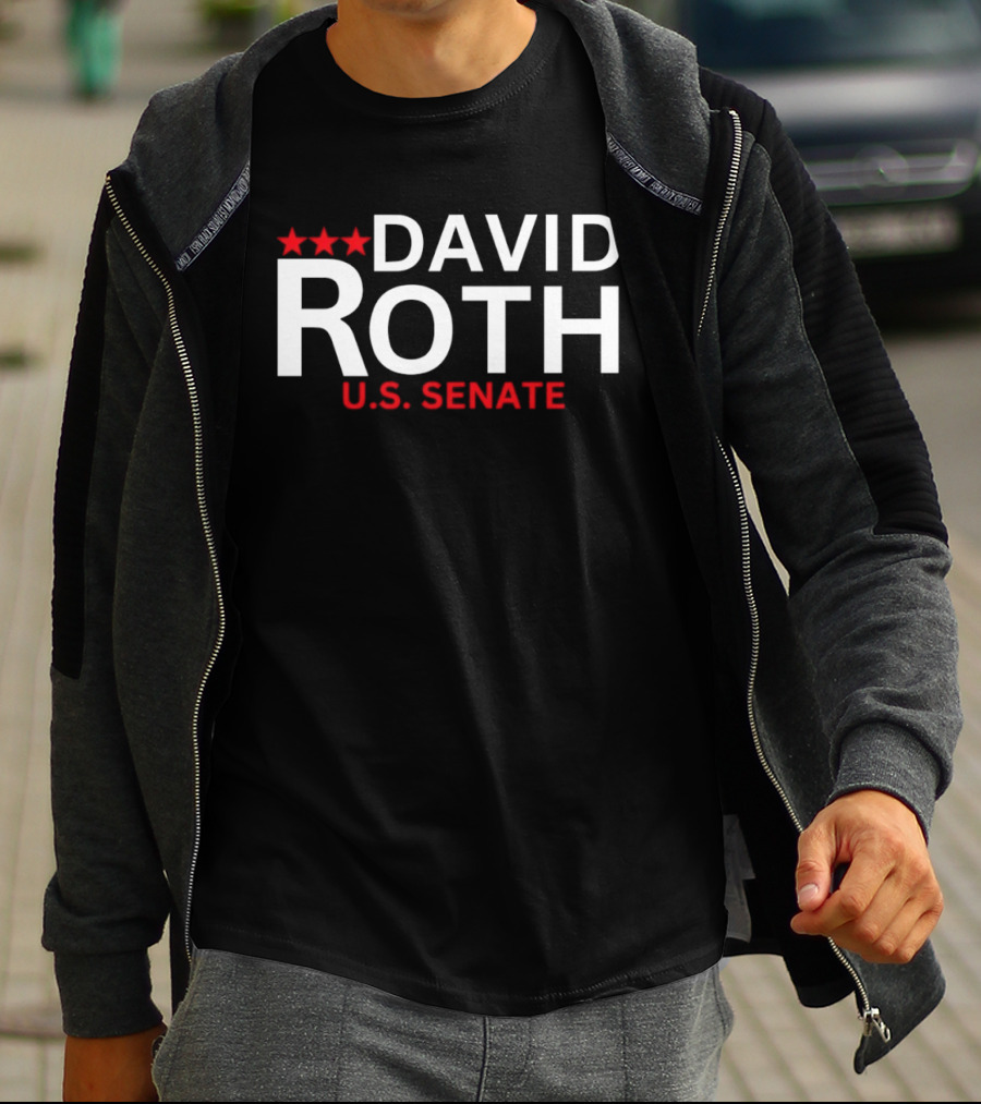 David Roth U.S. Senate Campaign 2026 With Red Stars T-Shirt