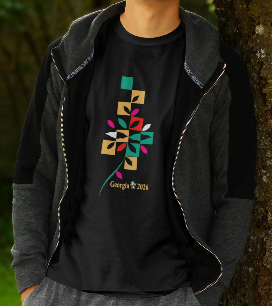 Georgia 2026 Colorful Geometric Leaf T-Shirt