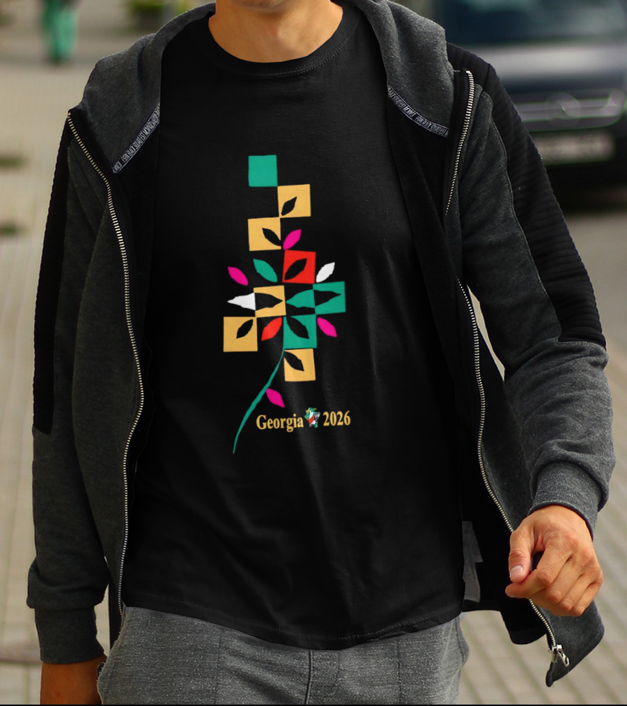 Georgia 2026 Colorful Geometric Leaf T-Shirt