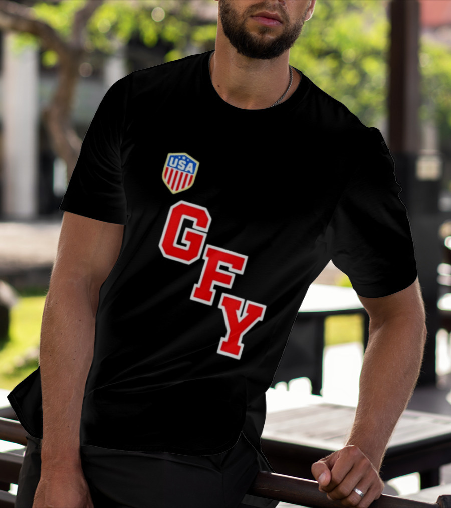 GFY USA Team Red Lettering And Shield T-Shirt