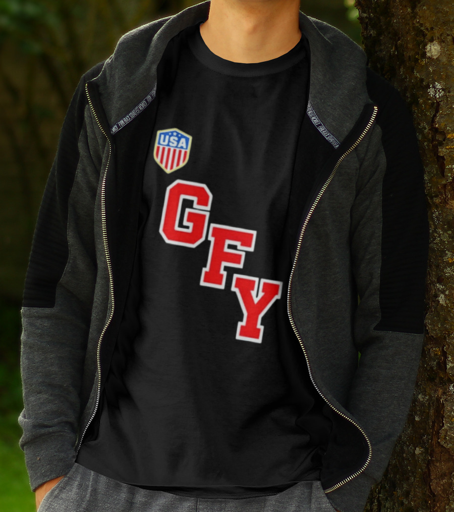 GFY USA Team Red Lettering And Shield T-Shirt