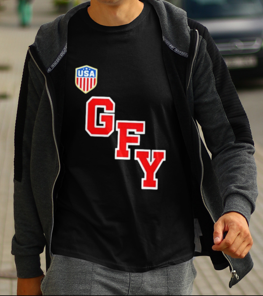 GFY USA Team Red Lettering And Shield T-Shirt