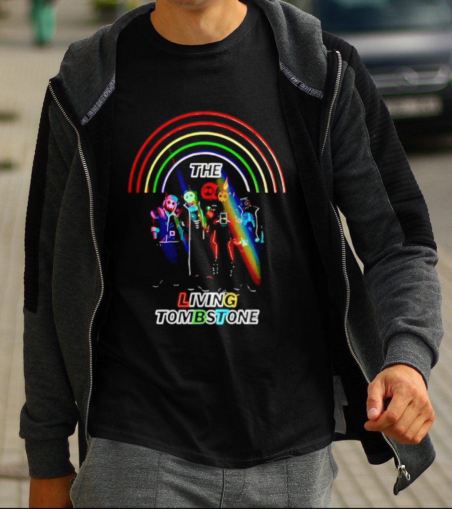 The Living Tombstone Neon Rainbow Characters T-Shirt
