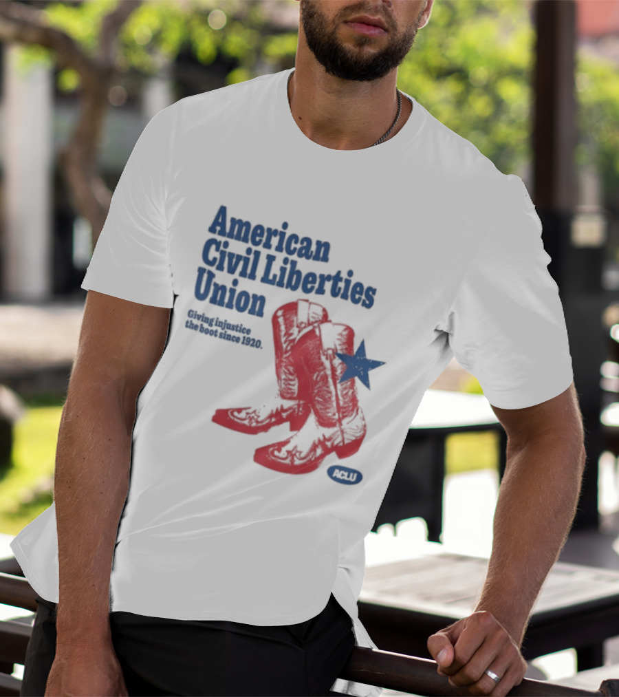 American Civil Liberties Union Cowboy Boots ACLU Star T-Shirt