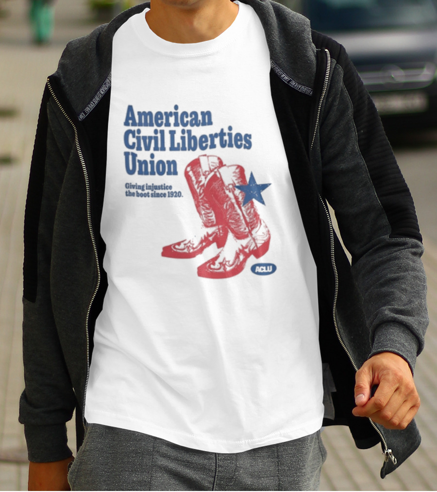 American Civil Liberties Union Cowboy Boots ACLU Star T-Shirt
