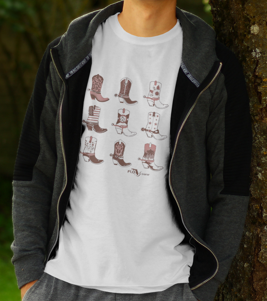 Cowboy Boots Collection FloGrown Classic Western Styles T-Shirt