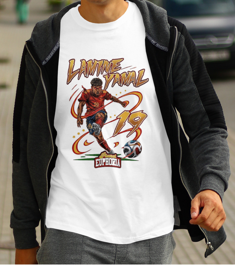 Lamine Yamal Number 19 Planet Euphoria Football T-Shirt
