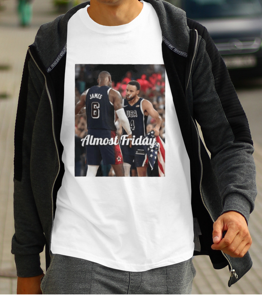 LeBron James Stephen Curry USA Basketball Almost Friday Team Spirit T-Shirt