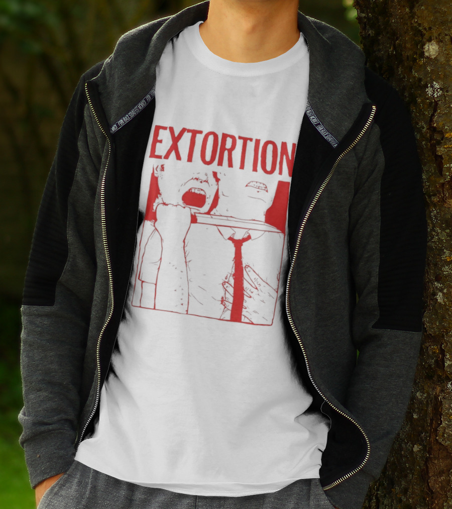 Extortion Throat Slit Dark Horror Red Grunge Aesthetic T-Shirt