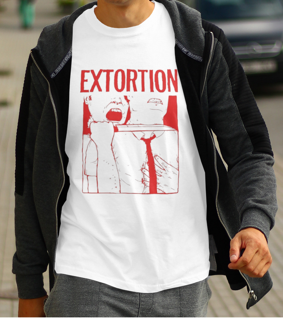 Extortion Throat Slit Dark Horror Red Grunge Aesthetic T-Shirt