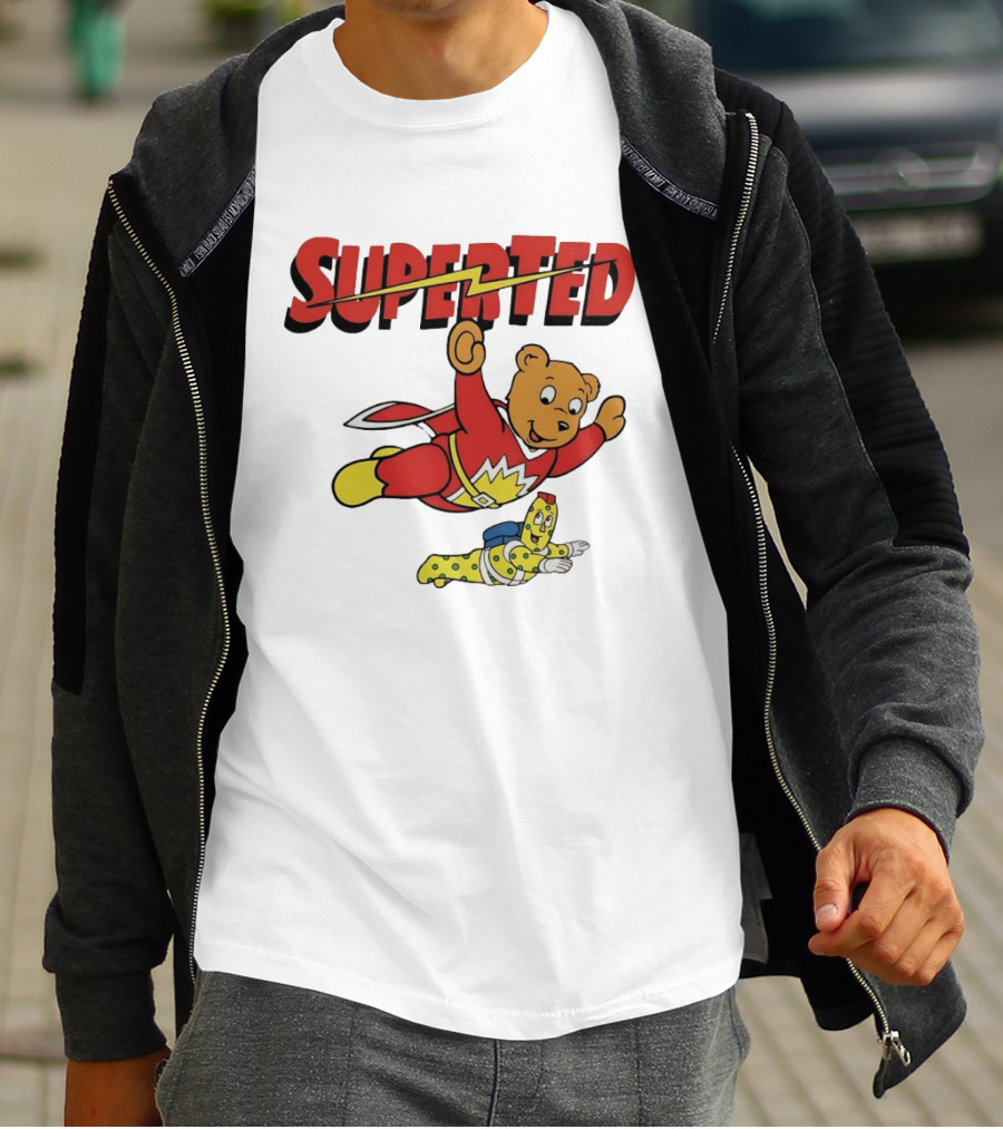 Superted And Spot 80s Cartoon British Animation Flying Characters T-Shirt