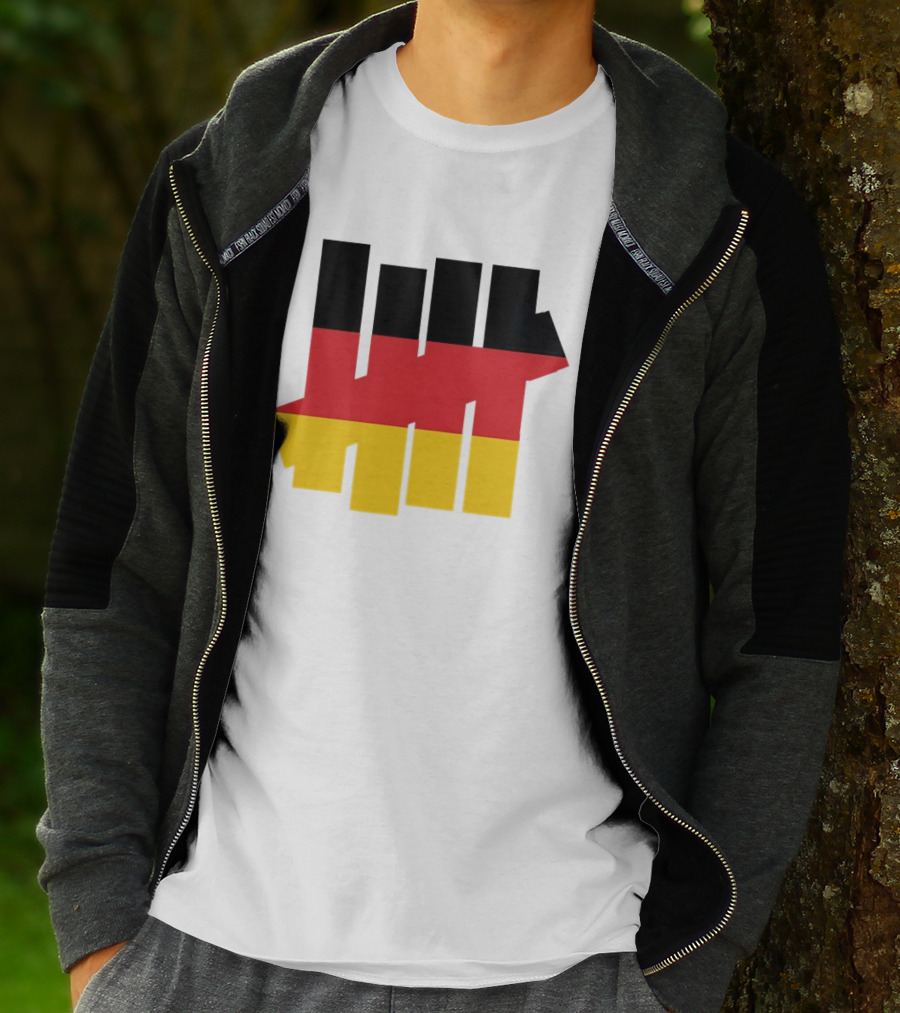 Germany Flag Undefeated Tally Marks Black Red Gold T-Shirt