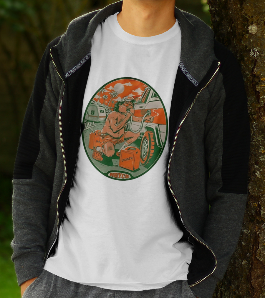 The Red Clay Strays X Soundwaves Creative Hollywood Florida 2026 Ellipse Shape HBYCO Unleaded Palm Trees Moon Retro Camper Scene T-Shirt