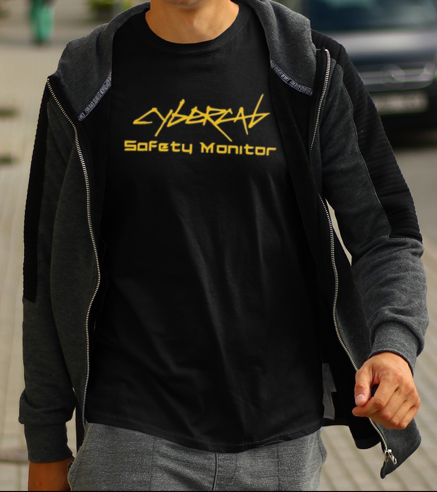 Cybercat Safety Monitor Cyberpunk T-Shirt