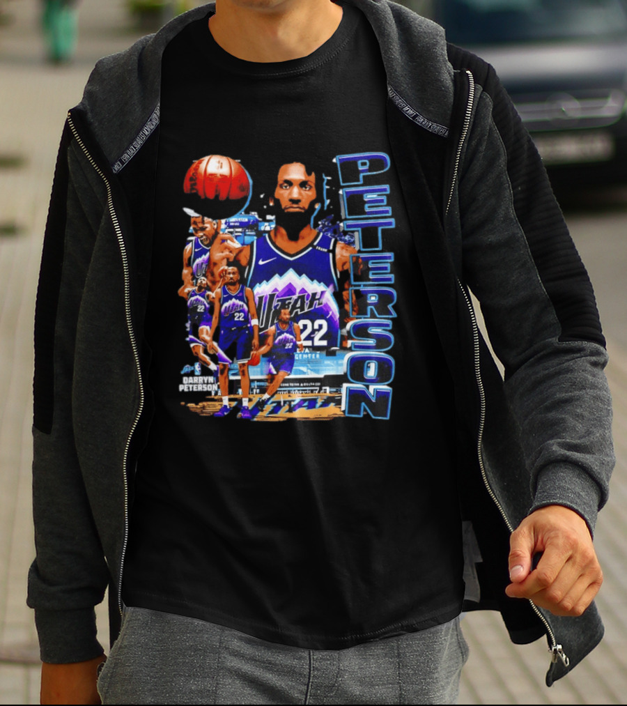 Utah Jazz Darryn Peterson NBA Player Collage Peterson 22 T-Shirt
