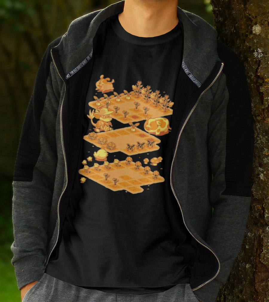 GDQ Happy Harvest Farm Simulation Cute Animals And Crops T-Shirt