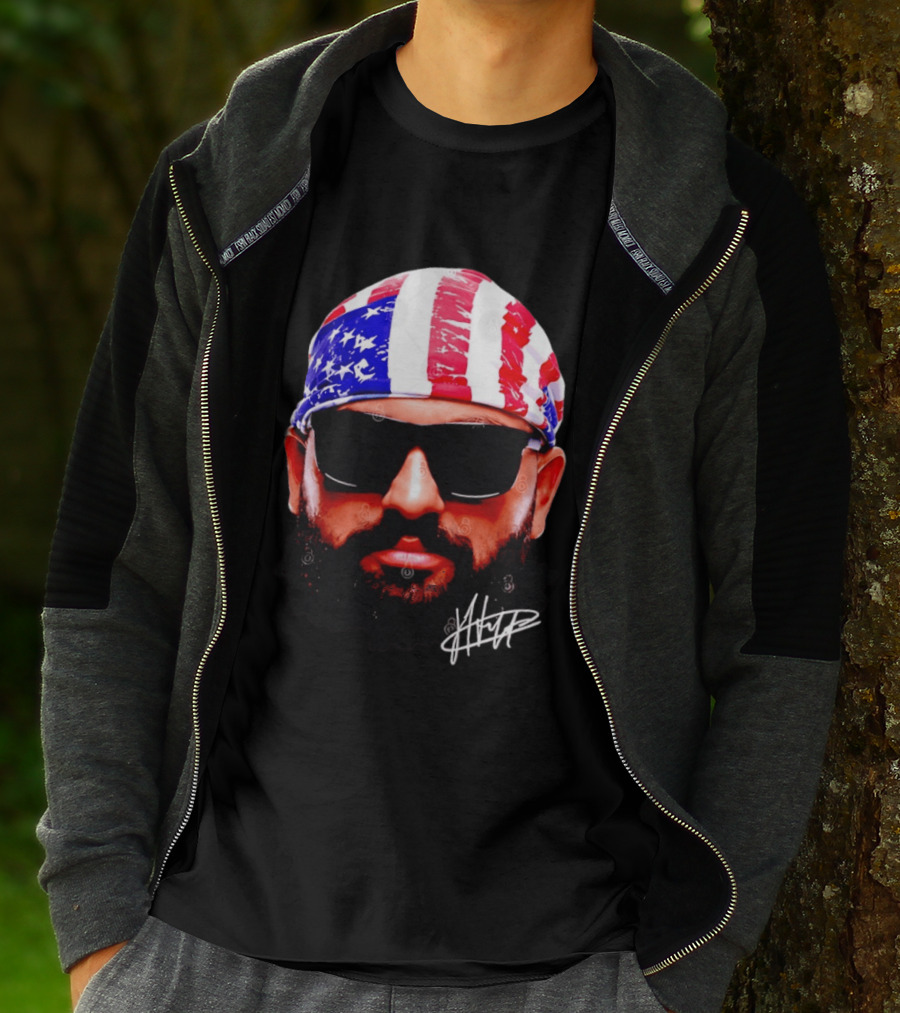 Josh Hokit American Flag Bandana UFC Signature T-Shirt