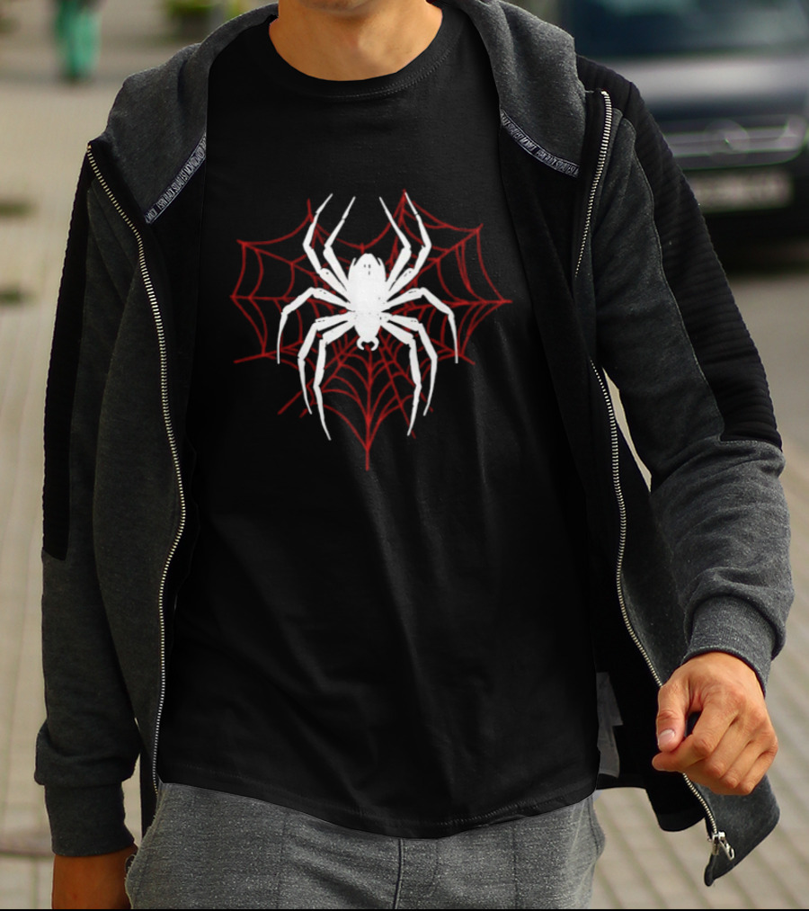Heart Spider Web Goth Spooky Arachnid T-Shirt