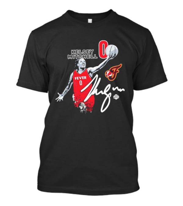 Kelsey Mitchell Indiana Fever 0 WNBA Player Signature T-Shirt