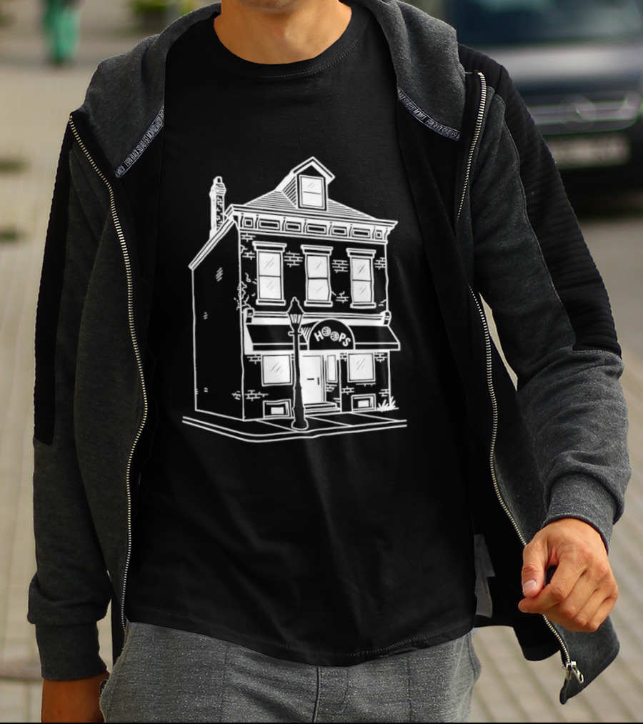 Hoops Sports Bar Reading Iconic Pub Building T-Shirt