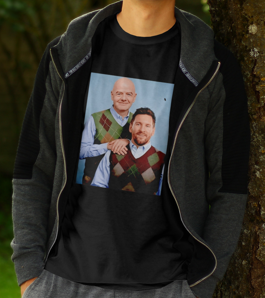 Lionel Messi And Gianni Infantino Step Brothers Movie Style Sweater Vest Image T-Shirt