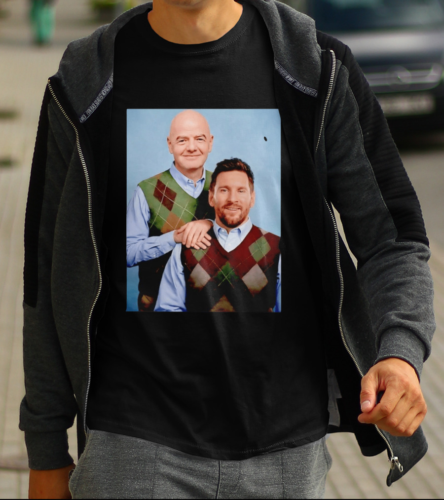 Lionel Messi And Gianni Infantino Step Brothers Movie Style Sweater Vest Image T-Shirt