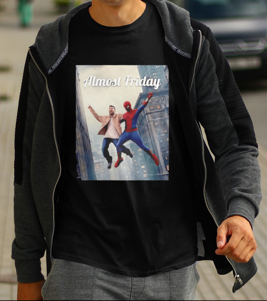 Almost Friday Lionel Messi Spider Man Cityscape Adventure T-Shirt