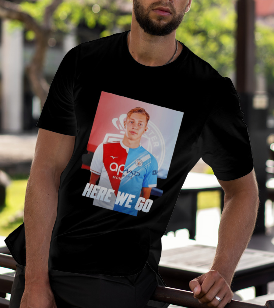 Mathys Detourbet Manchester City AS Monaco Transfer Here We Go T-Shirt
