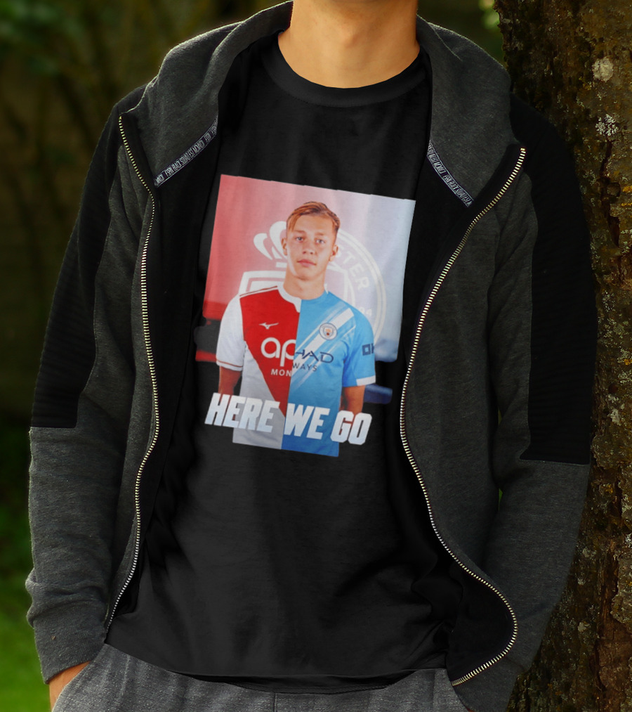 Mathys Detourbet Manchester City AS Monaco Transfer Here We Go T-Shirt