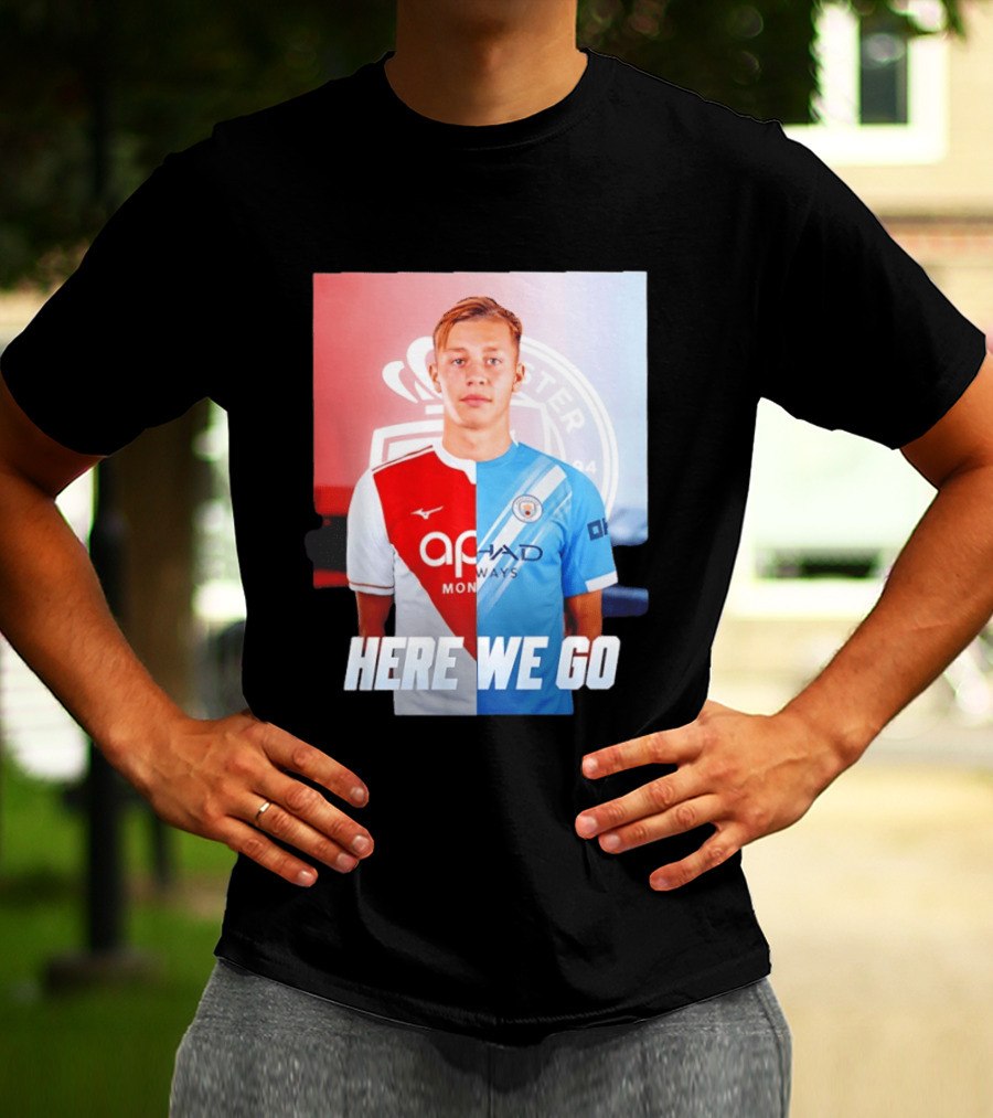 Mathys Detourbet Manchester City AS Monaco Transfer Here We Go T-Shirt