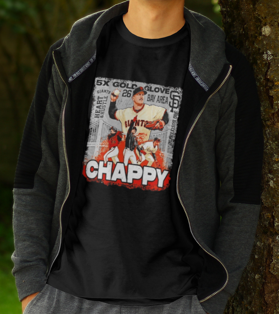 5x Gold Glove SF Giants Heart & Hustle Chappy Bay Area 26 T-Shirt