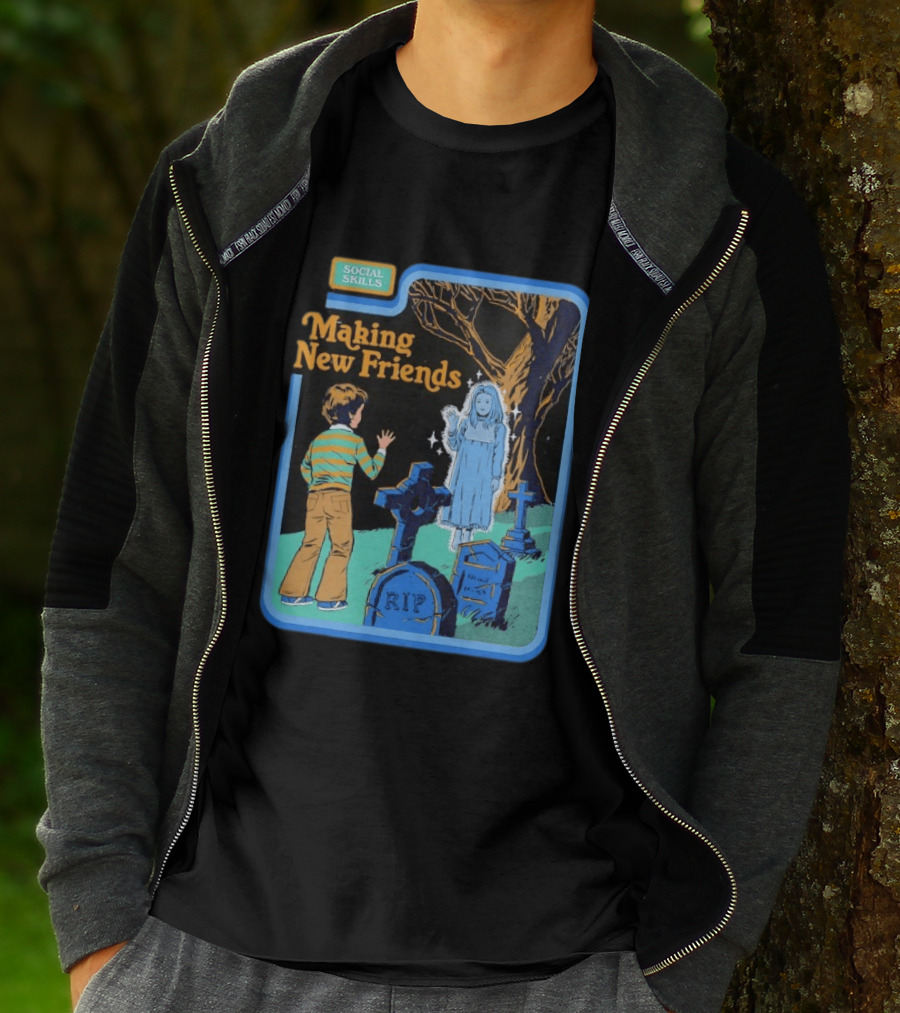 Social Skills Making New Friends Ghost RIP T-Shirt