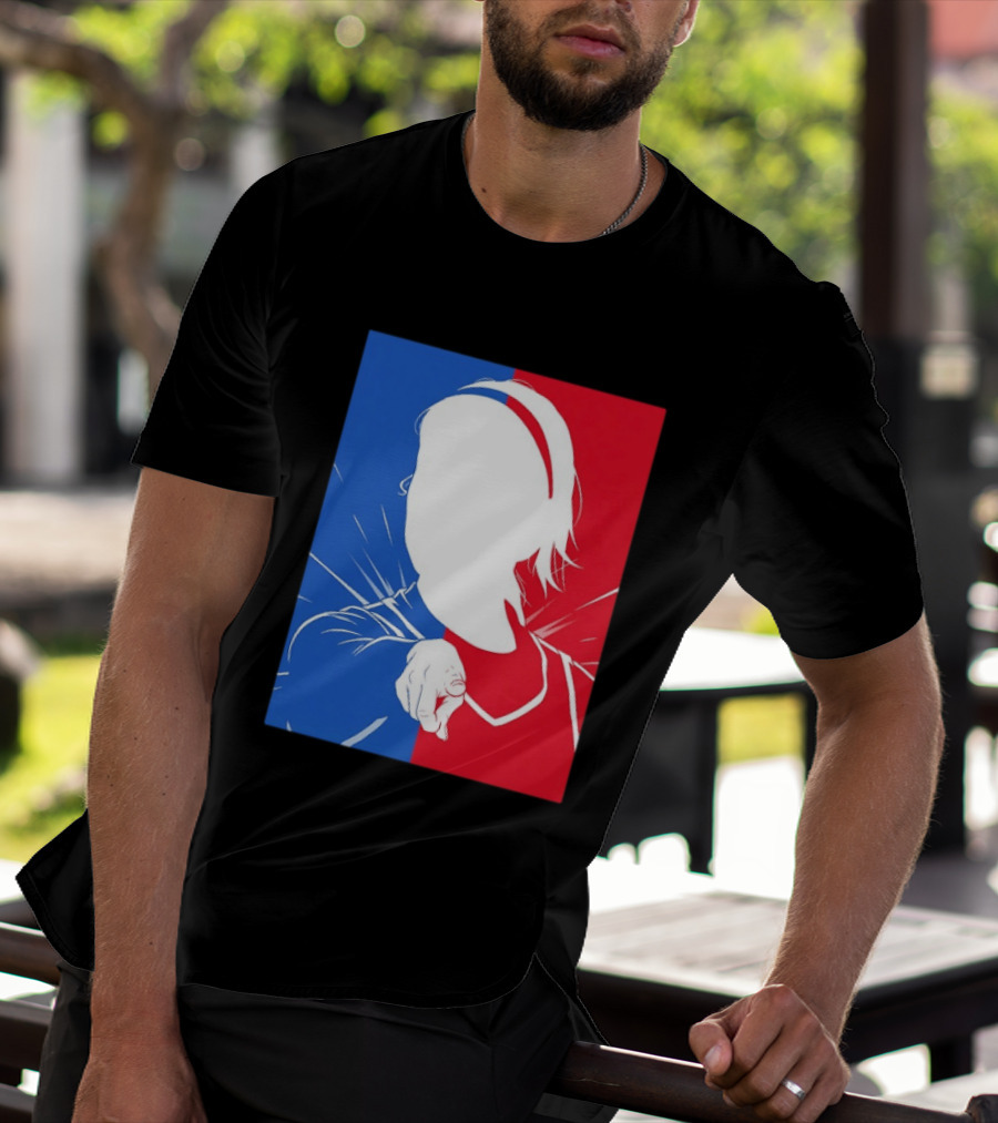 Sophie Cunningham Indiana Fever WNBA Player Silhouette Blue Red T-Shirt