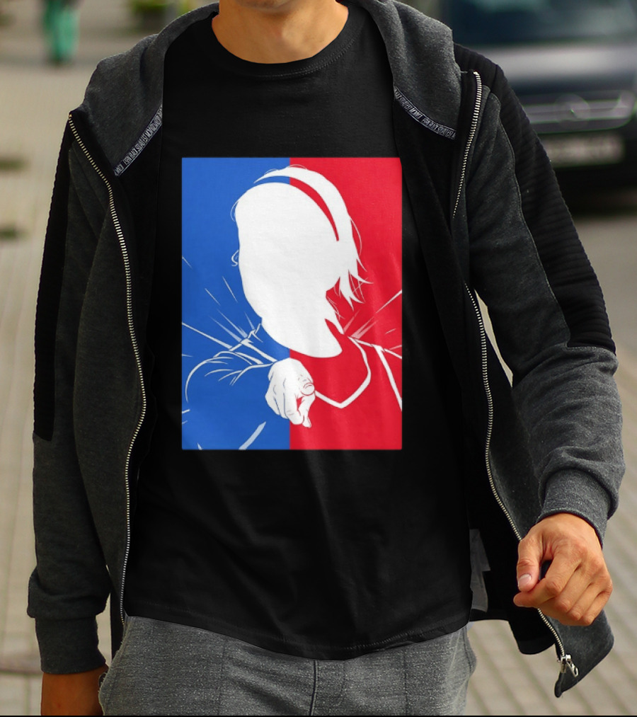 Sophie Cunningham Indiana Fever WNBA Player Silhouette Blue Red T-Shirt