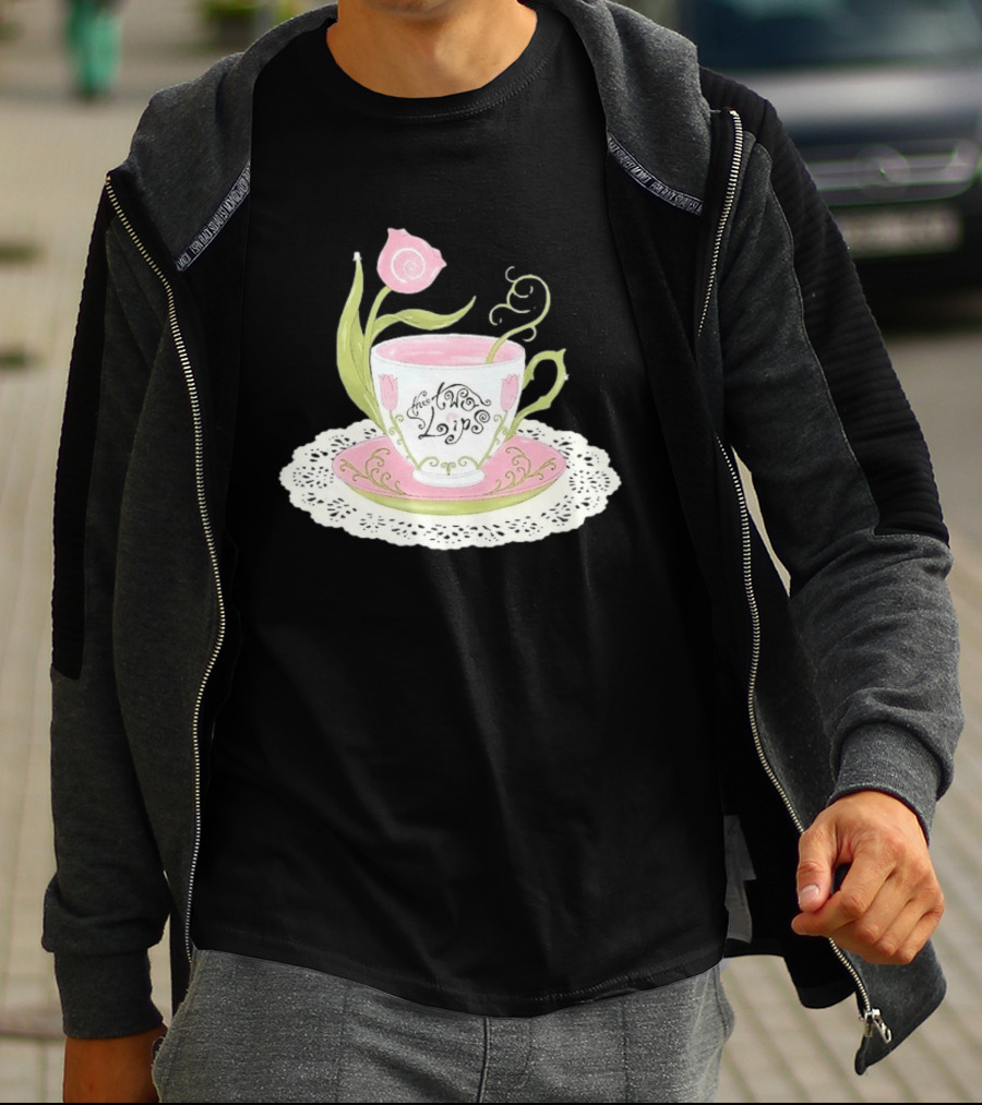 The Two Lips Teacup Floral Saucer Lace Doily T-Shirt