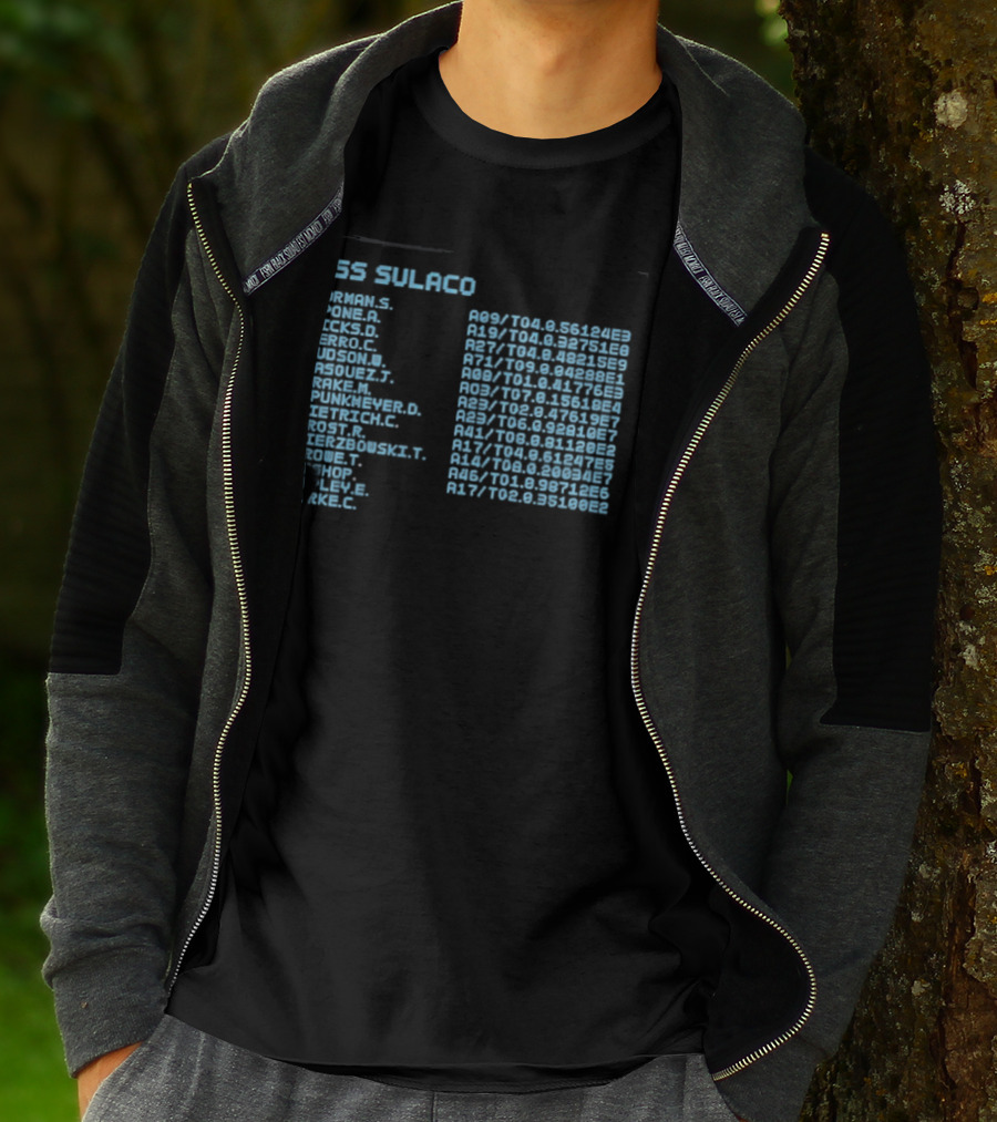 USS Sulaco Personnel Roster Aliens Ripley Hicks Hudson Vasquez Gorman Bishop T-Shirt